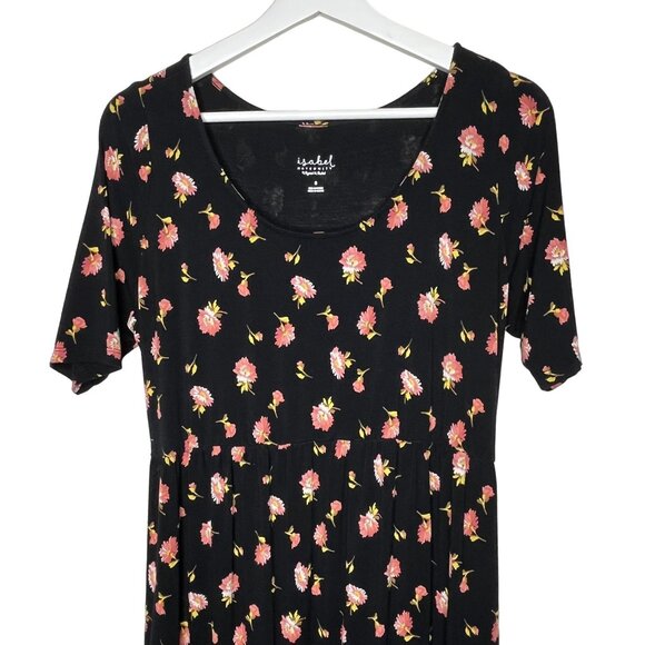 Ingrid & Isabel Maternity Black Floral Maxi Dress Small - Picture 2 of 11